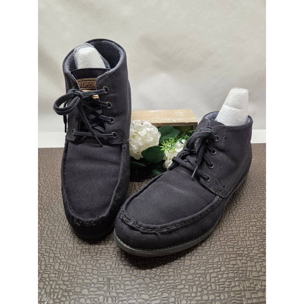 Adidas Ransom Black Canvas Laced Ankle Mid-Cut Moc Boots Mens 11.5